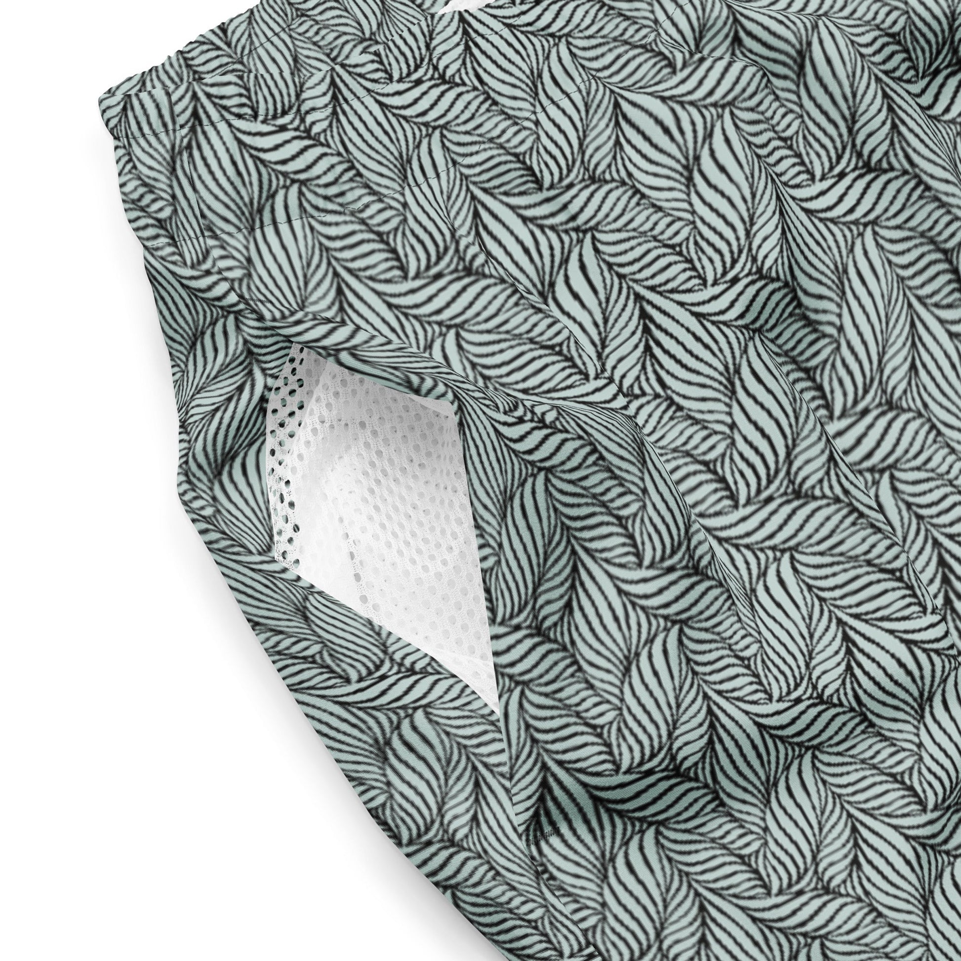 Men's Eco Grey Palm Swim Trunks-3