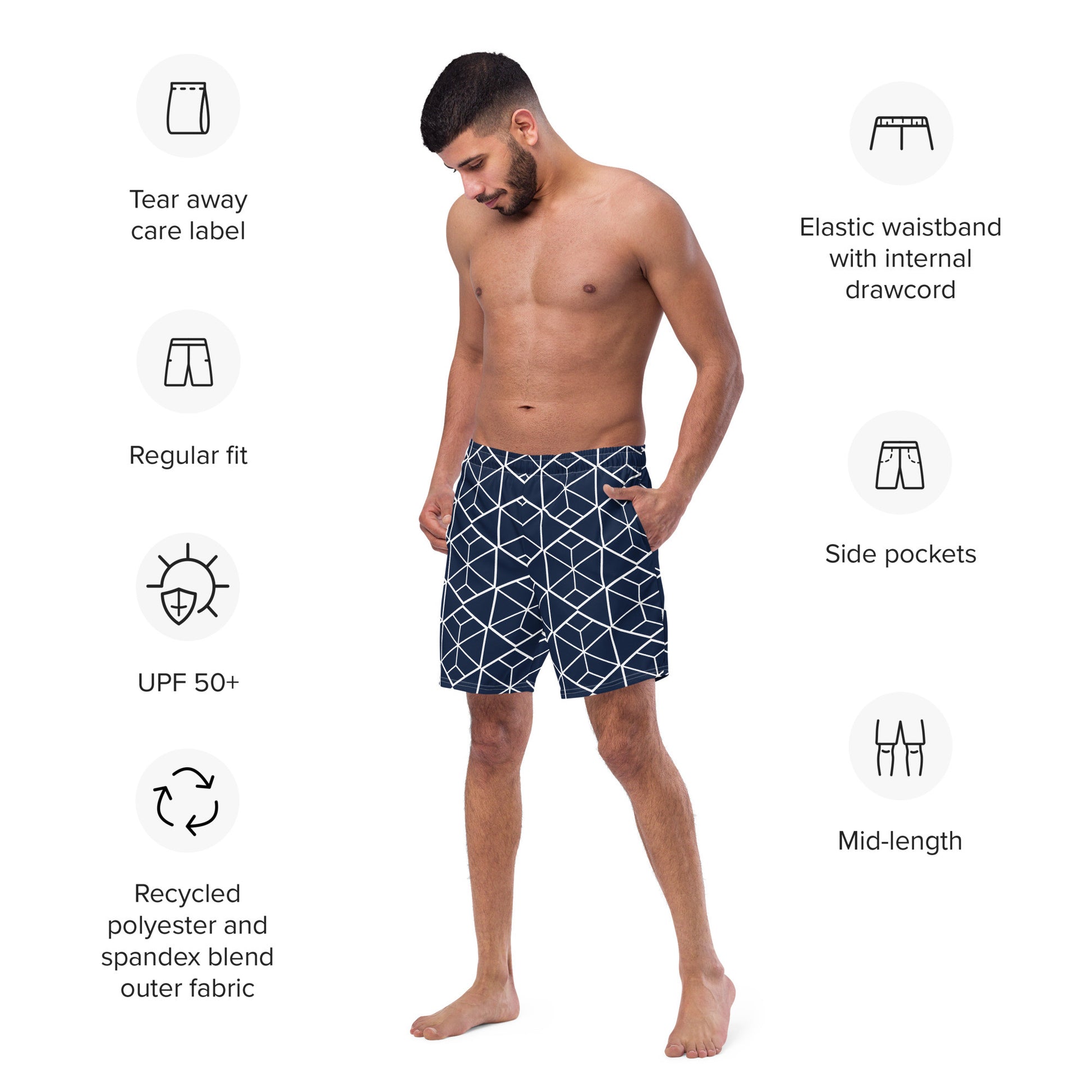 Men's Recycled Swim Trunks-8